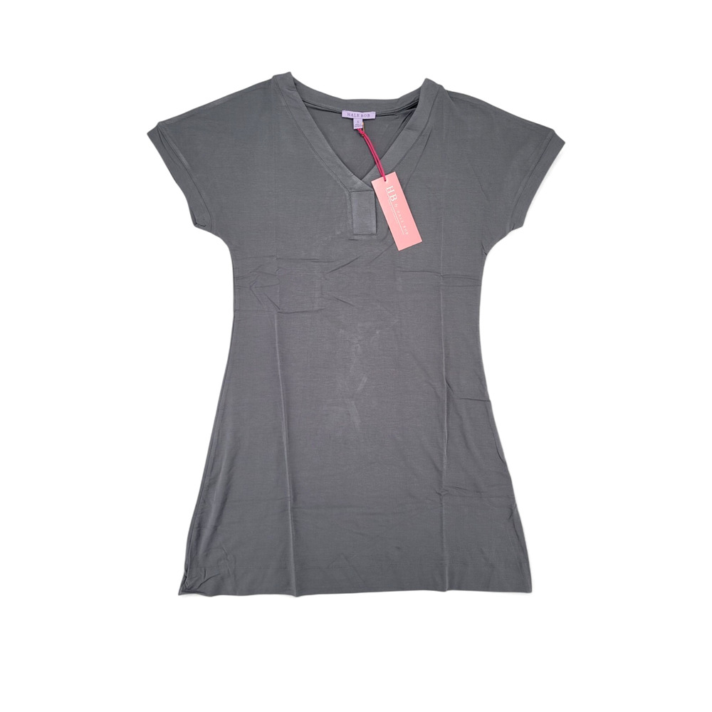 HB by Hale Bob Women's Gray Stretch Modal Gown Dress Size Small NWT